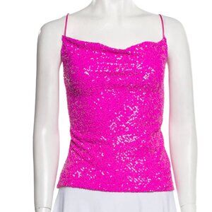 Generation Love Square Neckline Pink Sequin Sleeveless Top